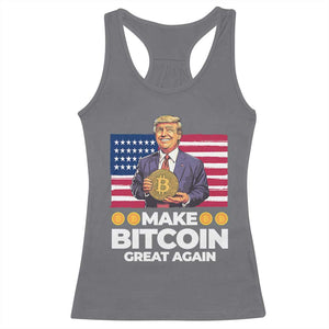 Trump Bitcoin Racerback Tank Top Make Bitcoin Great Again TS09 Charcoal Print Your Wear
