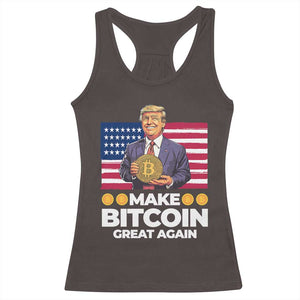 Trump Bitcoin Racerback Tank Top Make Bitcoin Great Again TS09 Dark Chocolate Print Your Wear