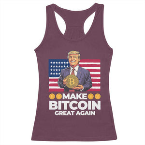 Trump Bitcoin Racerback Tank Top Make Bitcoin Great Again TS09 Maroon Print Your Wear