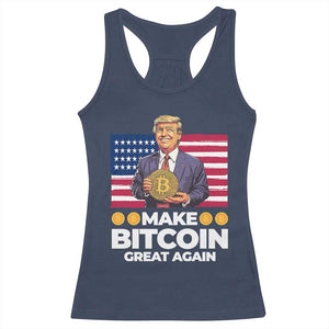Trump Bitcoin Racerback Tank Top Make Bitcoin Great Again TS09 Navy Print Your Wear