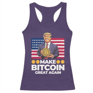 Trump Bitcoin Racerback Tank Top Make Bitcoin Great Again TS09 Purple Print Your Wear