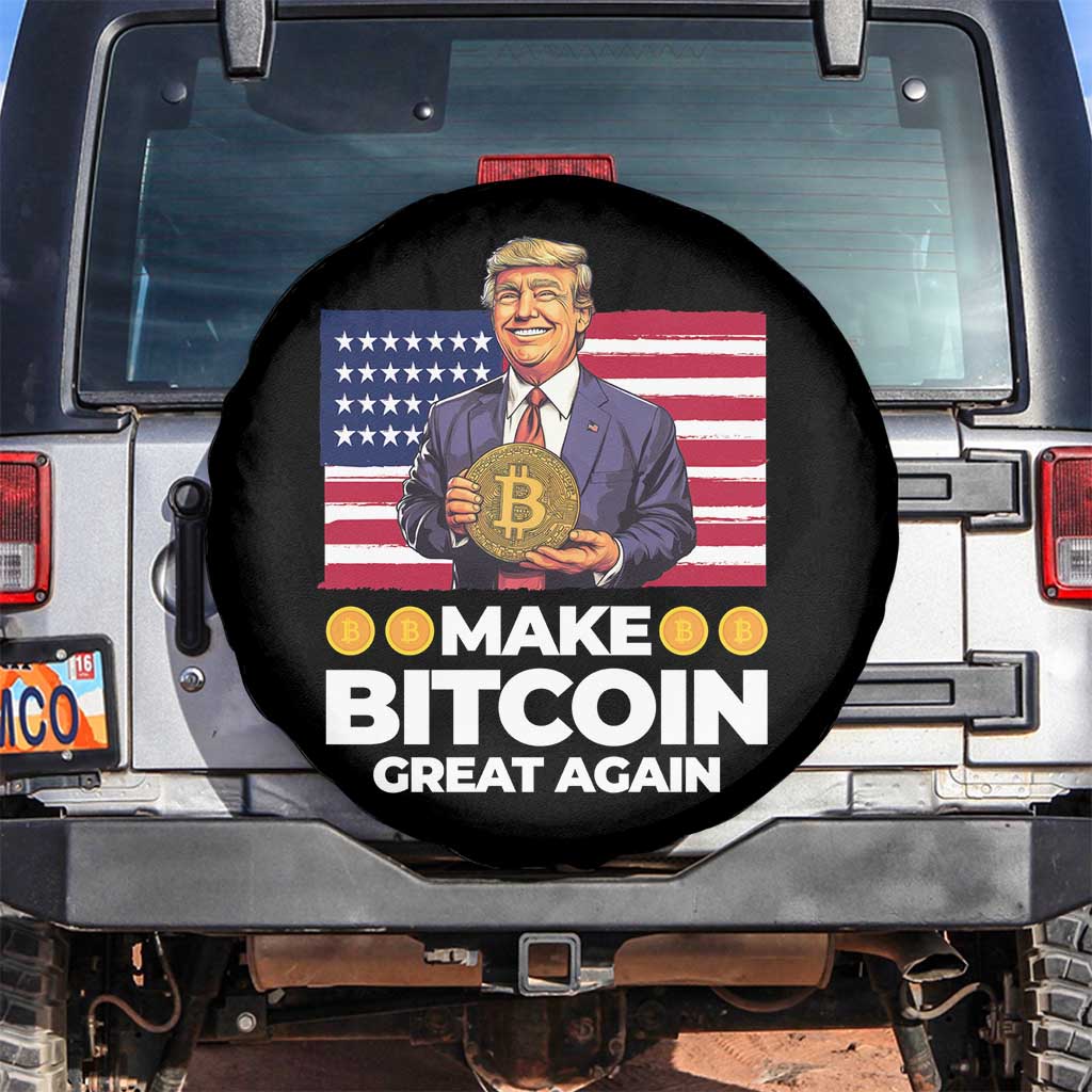 Trump Bitcoin Spare Tire Cover Make Bitcoin Great Again TS09 No hole Black Print Your Wear