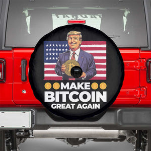 Trump Bitcoin Spare Tire Cover Make Bitcoin Great Again TS09 Black Print Your Wear