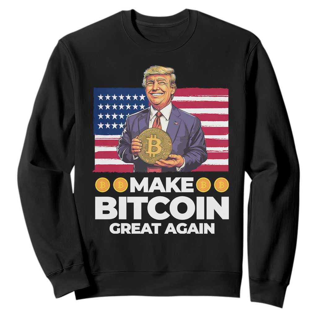 Trump Bitcoin Sweatshirt Make Bitcoin Great Again TS09 Black Print Your Wear