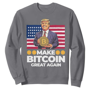 Trump Bitcoin Sweatshirt Make Bitcoin Great Again TS09 Charcoal Print Your Wear