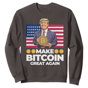 Trump Bitcoin Sweatshirt Make Bitcoin Great Again TS09 Dark Chocolate Print Your Wear