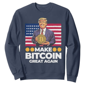 Trump Bitcoin Sweatshirt Make Bitcoin Great Again TS09 Navy Print Your Wear