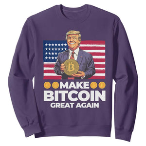 Trump Bitcoin Sweatshirt Make Bitcoin Great Again TS09 Purple Print Your Wear