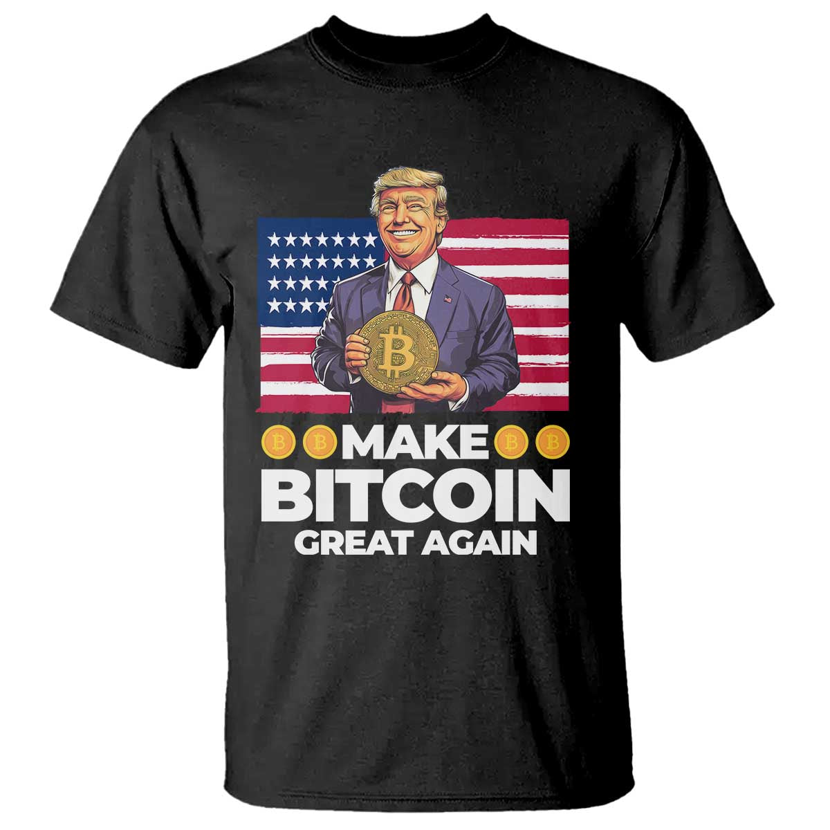 Trump Bitcoin T Shirt Make Bitcoin Great Again TS09 Black Print Your Wear