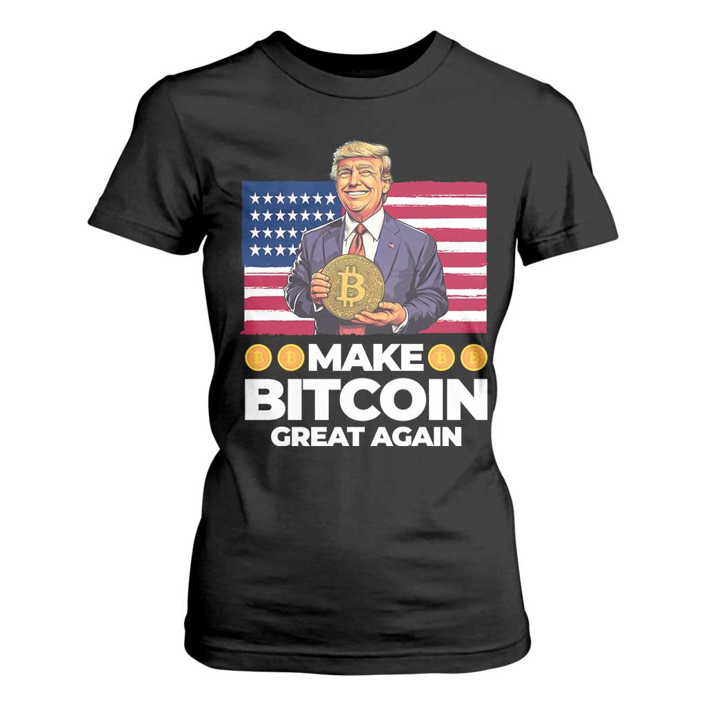 Trump Bitcoin T Shirt For Women Make Bitcoin Great Again TS09 Black Print Your Wear