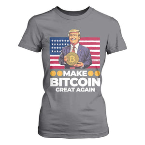 Trump Bitcoin T Shirt For Women Make Bitcoin Great Again TS09 Charcoal Print Your Wear