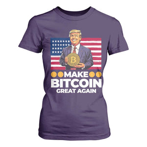 Trump Bitcoin T Shirt For Women Make Bitcoin Great Again TS09 Purple Print Your Wear