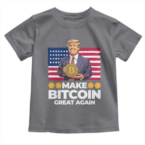Trump Bitcoin Toddler T Shirt Make Bitcoin Great Again TS09 Charcoal Print Your Wear