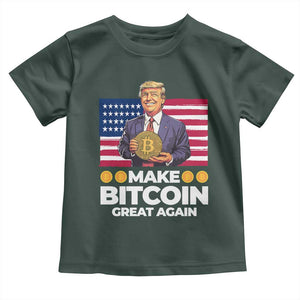 Trump Bitcoin Toddler T Shirt Make Bitcoin Great Again TS09 Dark Forest Green Print Your Wear