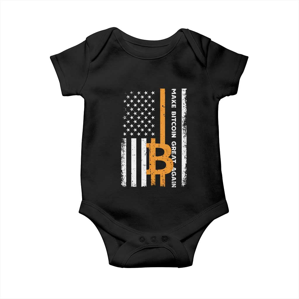 Make Bitcoin Great Again Baby Onesie Crypto Enthusiasts Trump Coin 2025 TS09 Black Print Your Wear