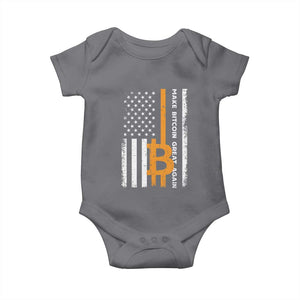 Make Bitcoin Great Again Baby Onesie Crypto Enthusiasts Trump Coin 2025 TS09 Charcoal Print Your Wear