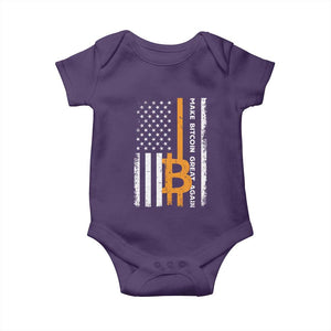 Make Bitcoin Great Again Baby Onesie Crypto Enthusiasts Trump Coin 2025 TS09 Purple Print Your Wear