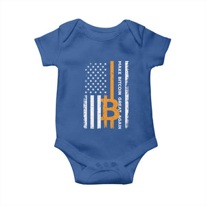 Make Bitcoin Great Again Baby Onesie Crypto Enthusiasts Trump Coin 2025 TS09 Royal Blue Print Your Wear