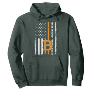 Make Bitcoin Great Again Hoodie Crypto Enthusiasts Trump Coin 2025 TS09 Dark Forest Green Print Your Wear