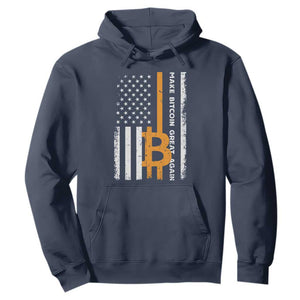 Make Bitcoin Great Again Hoodie Crypto Enthusiasts Trump Coin 2025 TS09 Navy Print Your Wear