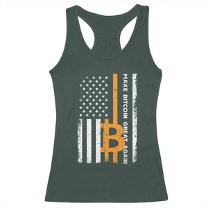 Make Bitcoin Great Again Racerback Tank Top Crypto Enthusiasts Trump Coin 2025 TS09 Dark Forest Green Print Your Wear