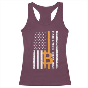 Make Bitcoin Great Again Racerback Tank Top Crypto Enthusiasts Trump Coin 2025 TS09 Maroon Print Your Wear