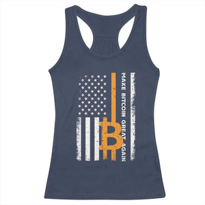 Make Bitcoin Great Again Racerback Tank Top Crypto Enthusiasts Trump Coin 2025 TS09 Navy Print Your Wear