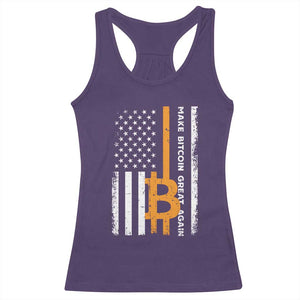 Make Bitcoin Great Again Racerback Tank Top Crypto Enthusiasts Trump Coin 2025 TS09 Purple Print Your Wear