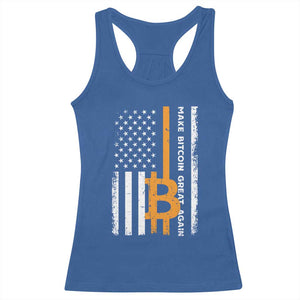 Make Bitcoin Great Again Racerback Tank Top Crypto Enthusiasts Trump Coin 2025 TS09 Royal Blue Print Your Wear