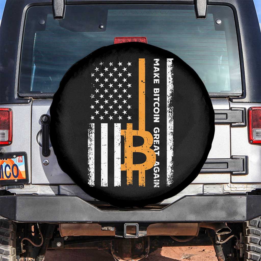 Make Bitcoin Great Again Spare Tire Cover Crypto Enthusiasts Trump Coin 2025 TS09 No hole Black Print Your Wear