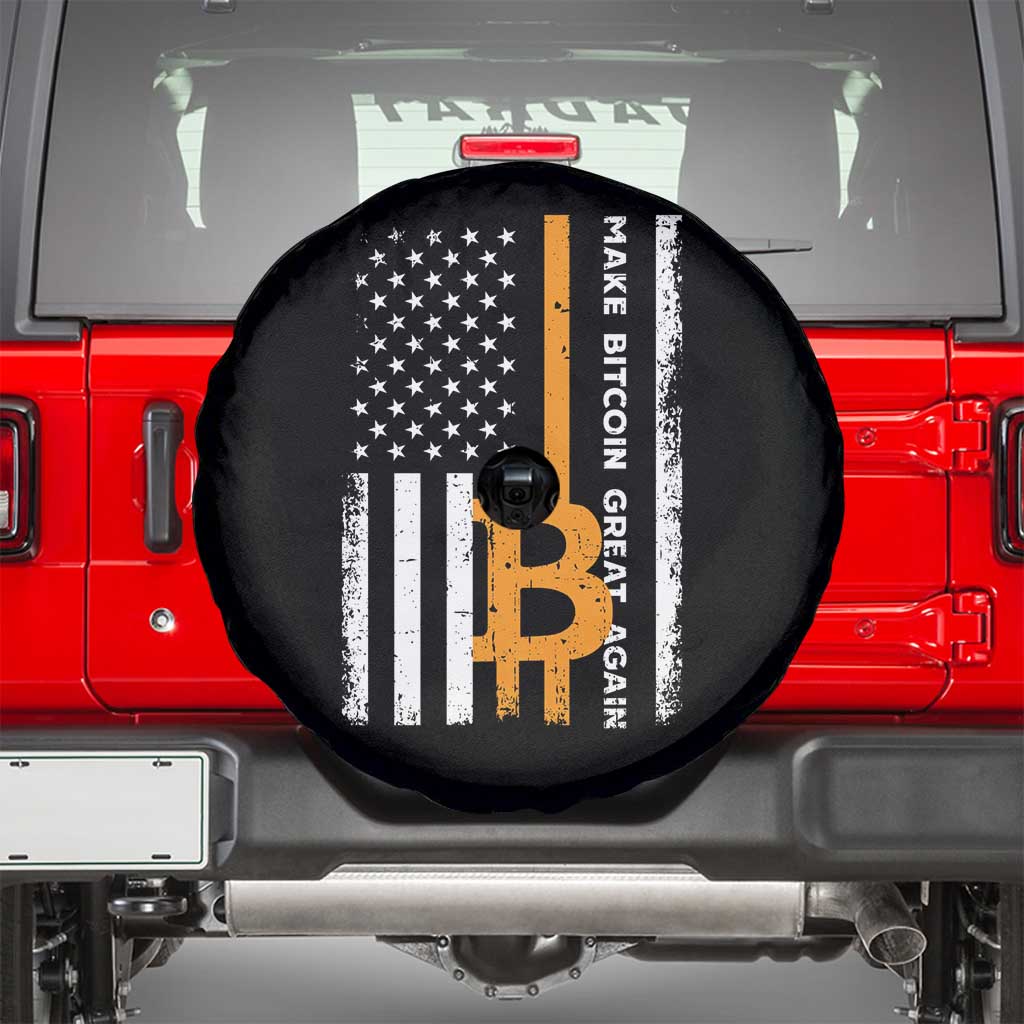 Make Bitcoin Great Again Spare Tire Cover Crypto Enthusiasts Trump Coin 2025 TS09 Black Print Your Wear