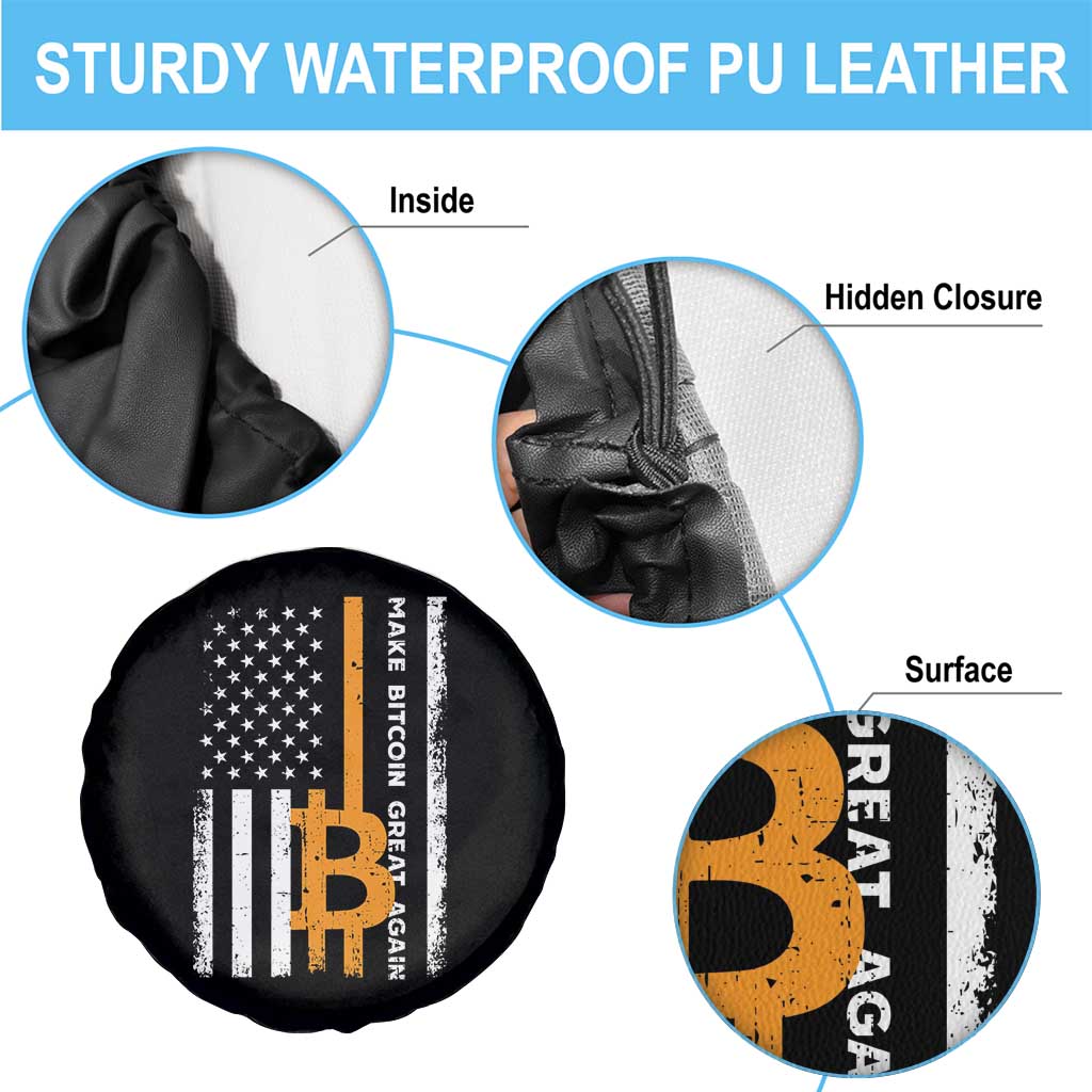 Make Bitcoin Great Again Spare Tire Cover Crypto Enthusiasts Trump Coin 2025 TS09 Print Your Wear