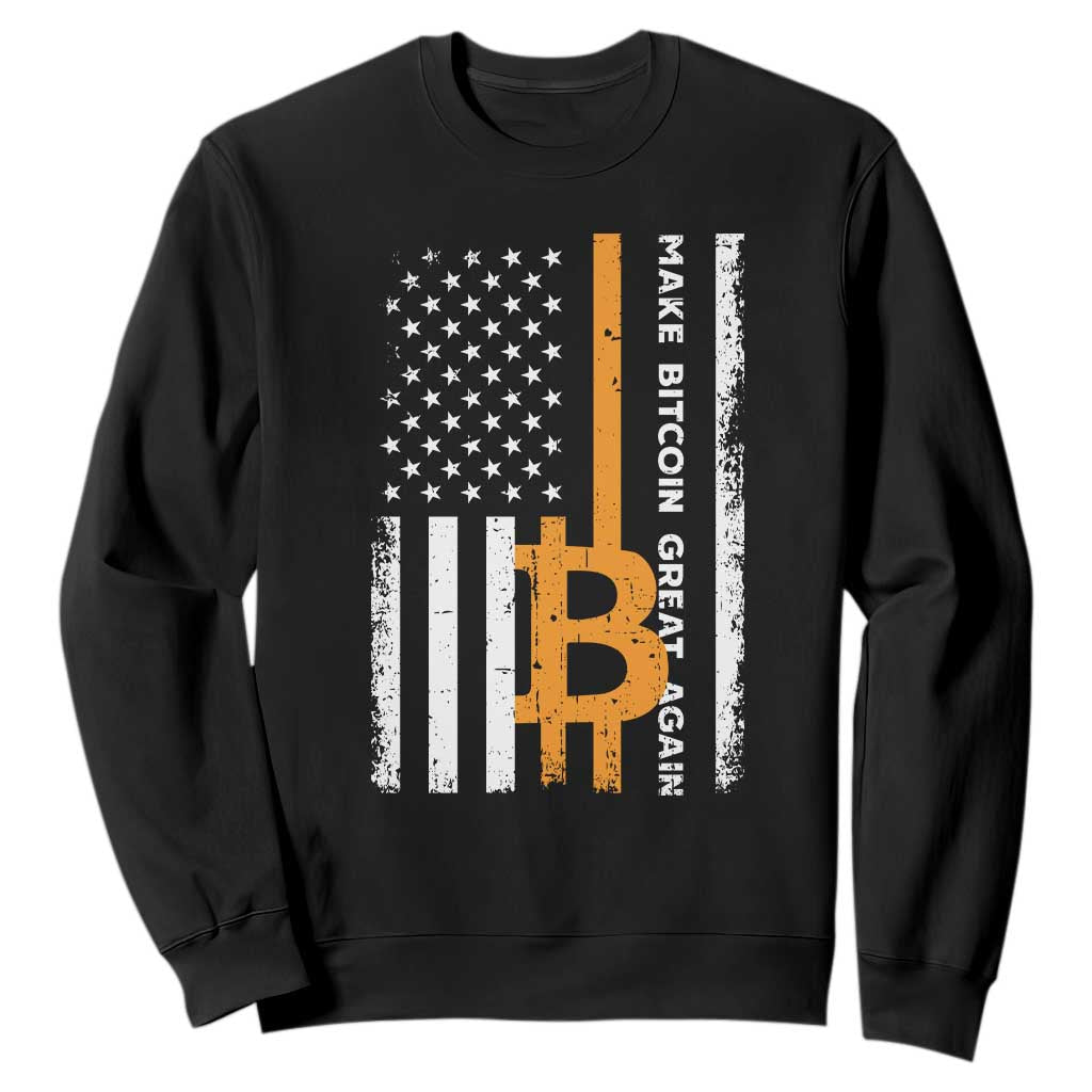 Make Bitcoin Great Again Sweatshirt Crypto Enthusiasts Trump Coin 2025 TS09 Black Print Your Wear