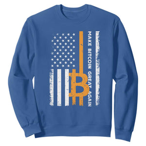 Make Bitcoin Great Again Sweatshirt Crypto Enthusiasts Trump Coin 2025 TS09 Royal Blue Print Your Wear