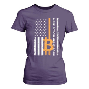 Make Bitcoin Great Again T Shirt For Women Crypto Enthusiasts Trump Coin 2025 TS09 Purple Print Your Wear