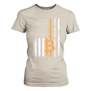 Make Bitcoin Great Again T Shirt For Women Crypto Enthusiasts Trump Coin 2025 TS09 Sand Print Your Wear