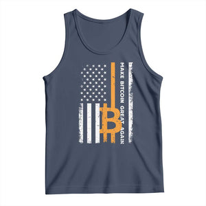 Make Bitcoin Great Again Tank Top Crypto Enthusiasts Trump Coin 2025 TS09 Navy Print Your Wear