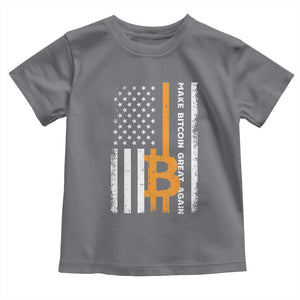 Make Bitcoin Great Again Toddler T Shirt Crypto Enthusiasts Trump Coin 2025 TS09 Charcoal Print Your Wear