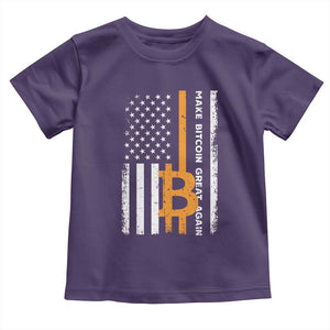 Make Bitcoin Great Again Toddler T Shirt Crypto Enthusiasts Trump Coin 2025 TS09 Purple Print Your Wear
