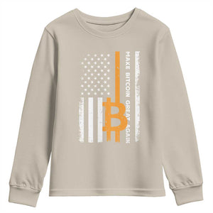 Make Bitcoin Great Again Youth Sweatshirt Crypto Enthusiasts Trump Coin 2025 TS09 Sand Print Your Wear