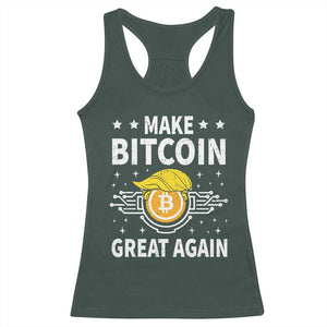 Funny Crypto Enthusiasts Trump Coin 2025 Racerback Tank Top Make Bitcoin Great Again TS09 Dark Forest Green Print Your Wear
