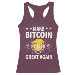 Funny Crypto Enthusiasts Trump Coin 2025 Racerback Tank Top Make Bitcoin Great Again TS09 Maroon Print Your Wear