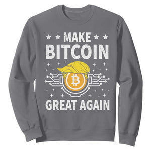 Funny Crypto Enthusiasts Trump Coin 2025 Sweatshirt Make Bitcoin Great Again TS09 Charcoal Print Your Wear