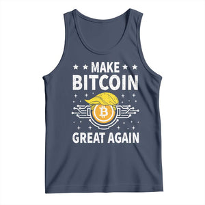 Funny Crypto Enthusiasts Trump Coin 2025 Tank Top Make Bitcoin Great Again TS09 Navy Print Your Wear