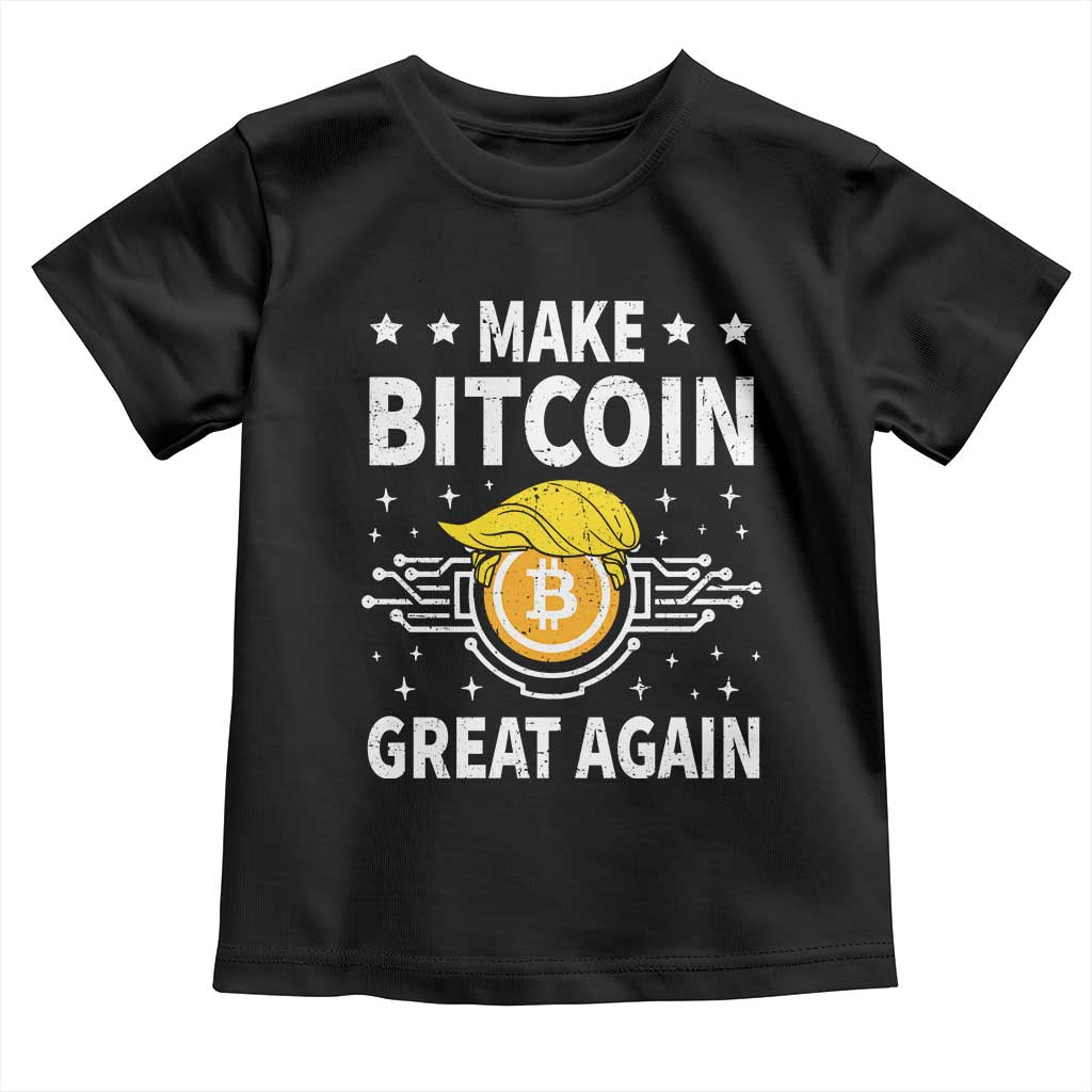 Funny Crypto Enthusiasts Trump Coin 2025 Toddler T Shirt Make Bitcoin Great Again TS09 Black Print Your Wear