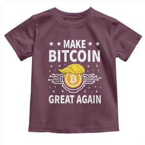 Funny Crypto Enthusiasts Trump Coin 2025 Toddler T Shirt Make Bitcoin Great Again TS09 Maroon Print Your Wear