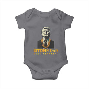 Funny Trump Bitcoin Dad Baby Onesie TS09 Charcoal Print Your Wear