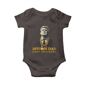 Funny Trump Bitcoin Dad Baby Onesie TS09 Dark Chocolate Print Your Wear