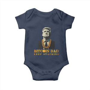 Funny Trump Bitcoin Dad Baby Onesie TS09 Navy Print Your Wear