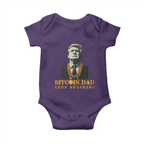 Funny Trump Bitcoin Dad Baby Onesie TS09 Purple Print Your Wear